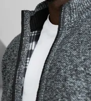 Mock Neck Fleece-Lined Cardigan