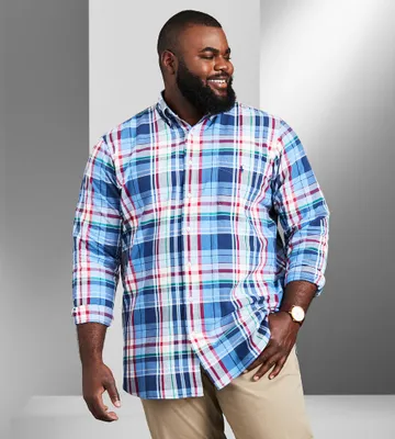 Plaid Oxford Long Sleeve Sport Shirt