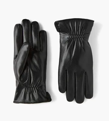 Vegan Leather Gloves With Cinched Wrist