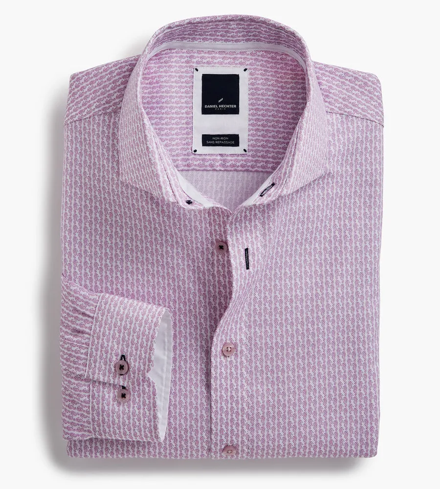 Modern Fit Non-Iron Printed Dress Shirt