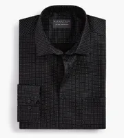 Classic Fit Non-Iron Dot Print Sateen Dress Shirt