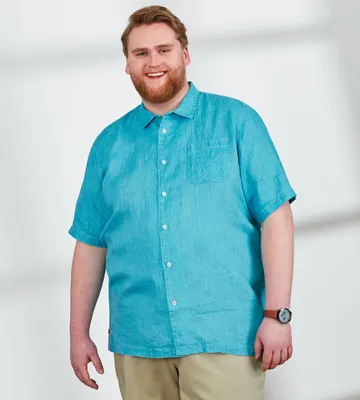 Sea Glass Linen Short Sleeve Shirt