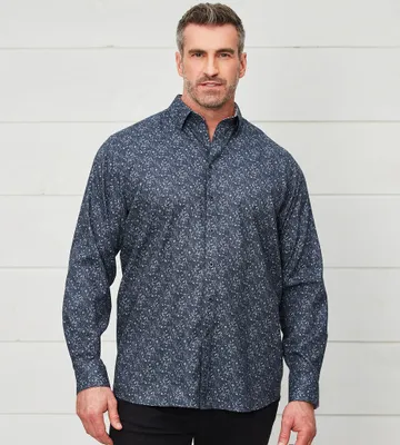 Non-Iron Floral Print Long Sleeve Sport Shirt