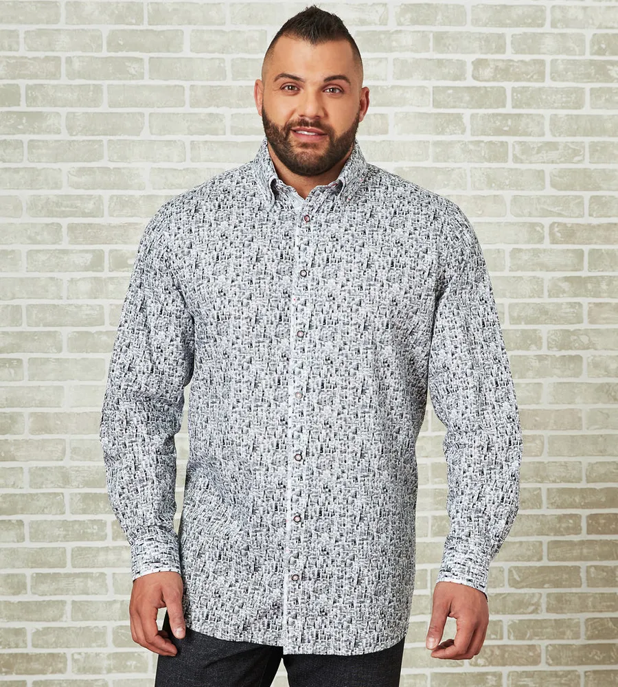 Non-Iron Double Collar Long Sleeve Sport Shirt