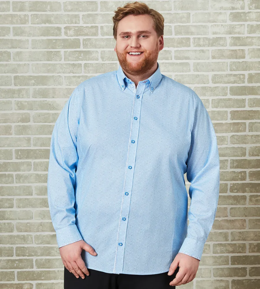 Non-Iron Double Collar Long Sleeve Sport Shirt