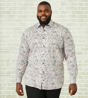 Non-Iron Paisley Print Long Sleeve Sport Shirt