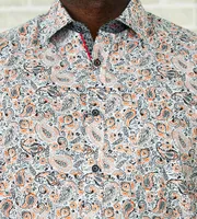 Non-Iron Paisley Print Long Sleeve Sport Shirt