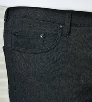 Two-Tone Knit Textured Five-Pocket Pants