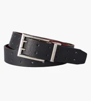 Double-Prong Reversible Leather Belt
