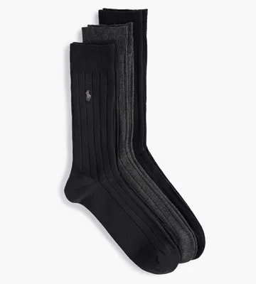 3-Pack Rib Dress Socks