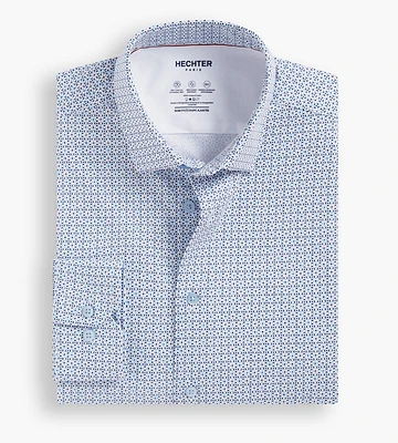 Modern Fit 360 Stretch Knit Non-Iron Geo Print Dress Shirt