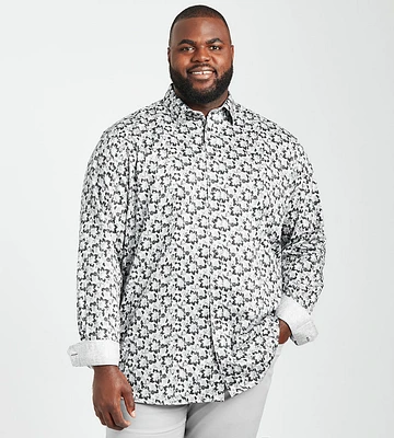 Non Iron Abstract Floral Shirt