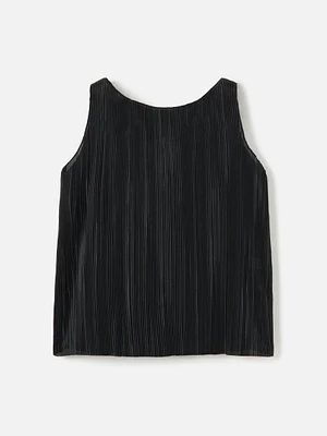 Pleated Tanya Boatneck Shell