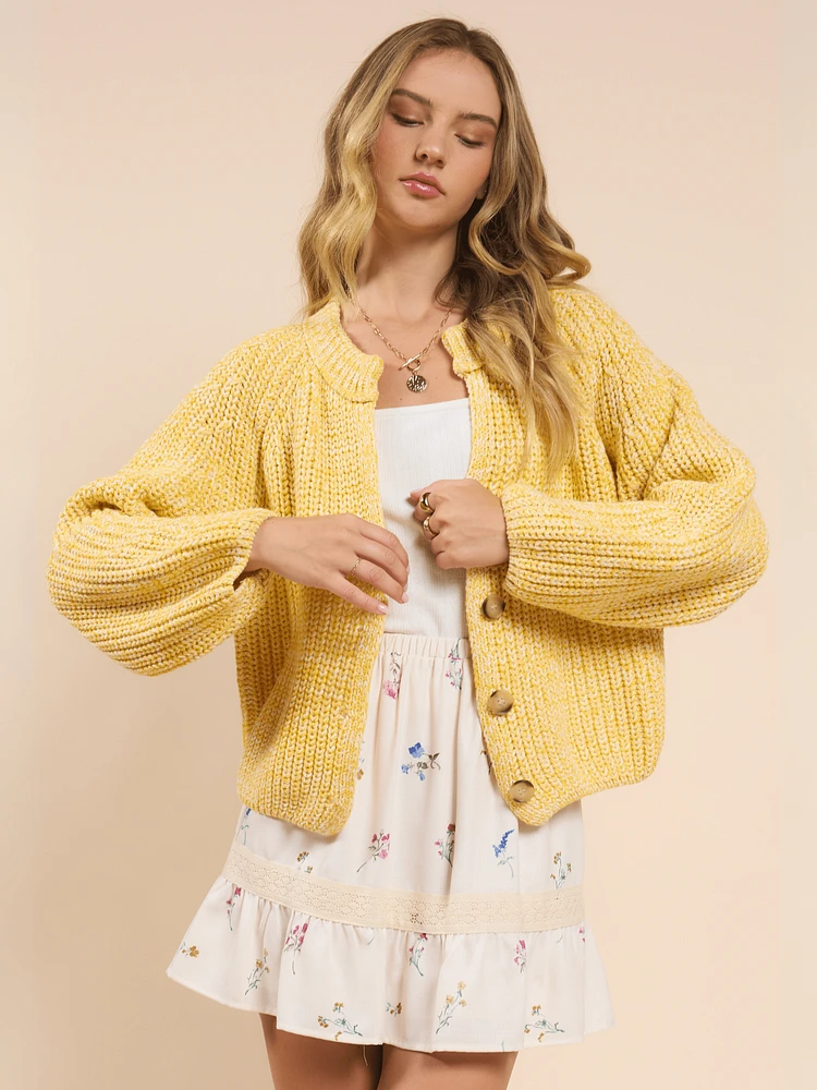 Sunroof Half Button Cardigan