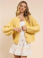 Sunroof Half Button Cardigan