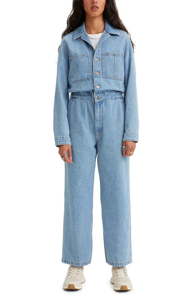 NEW LEVIS WIDE LEG DENIM BOILERSUIT/ JUMPSUIT *SIZE MEDIUM* | eBay