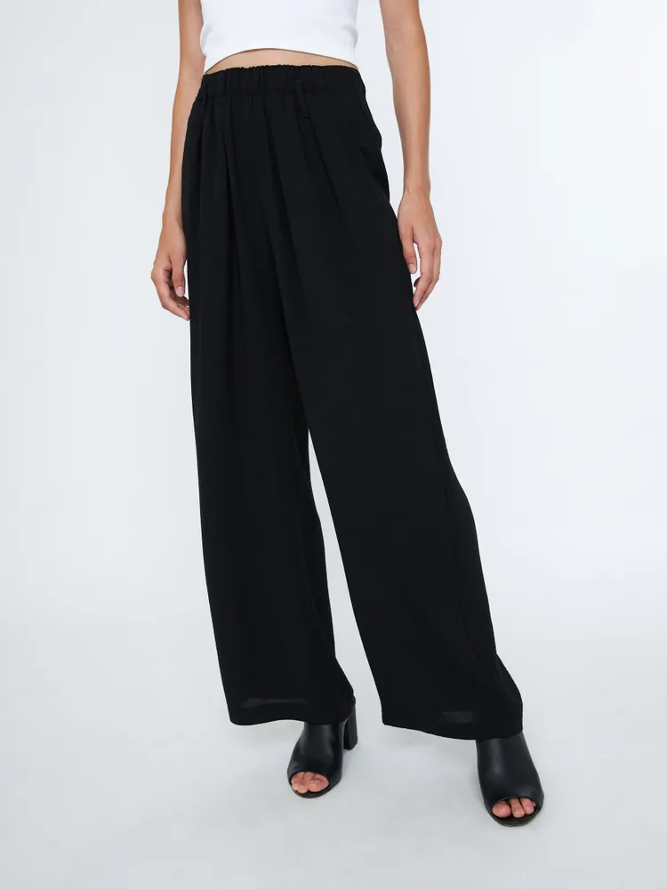 textured crepe pull on pant