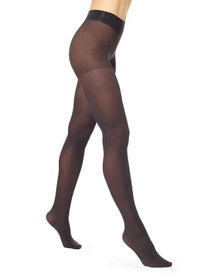 Opaque Tights with Control Top - Black