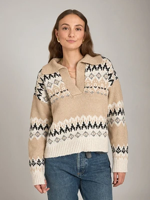 Adwoa Fairisle Polo Pullover