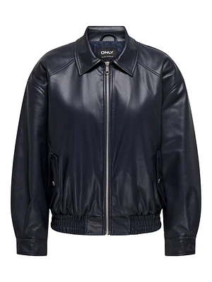 Heidi Faux Leather Bomber