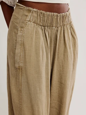 Day's End Linen Pull On Pant