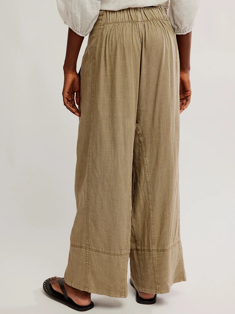 Day's End Linen Pull On Pant