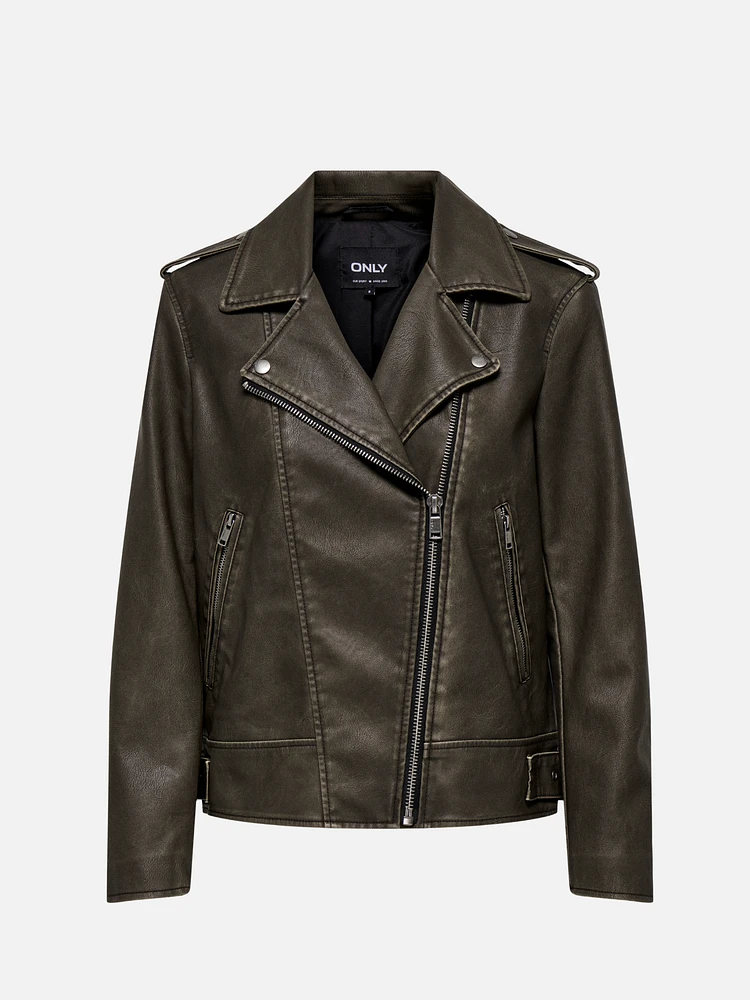 Numa Faux Leather Biker Jacket