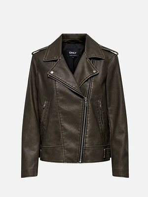 Numa Faux Leather Biker Jacket