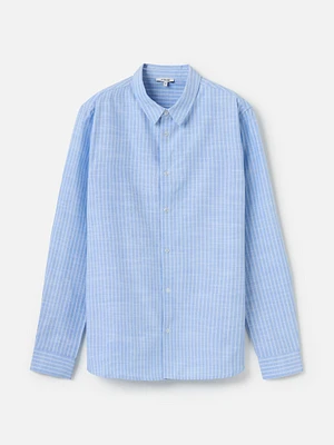 Classic Striped Long Sleeve Button Up Shirt