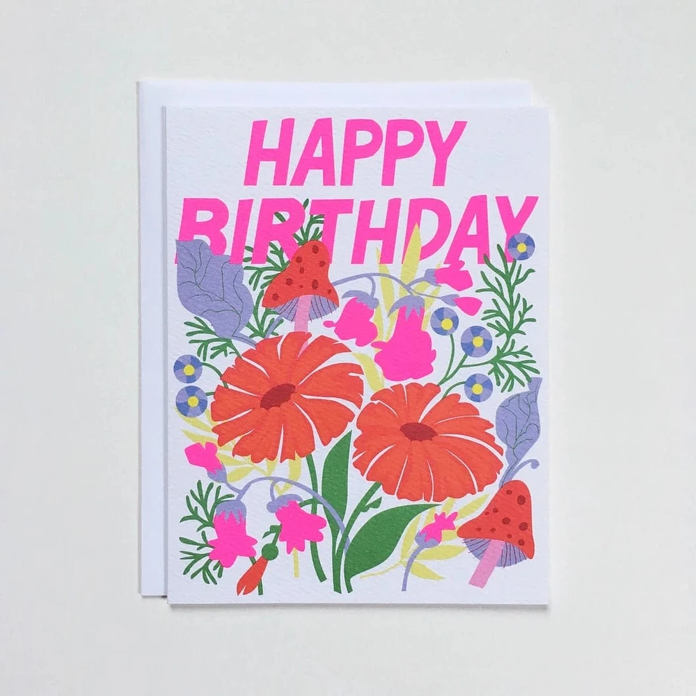 Mushroom Floral Card