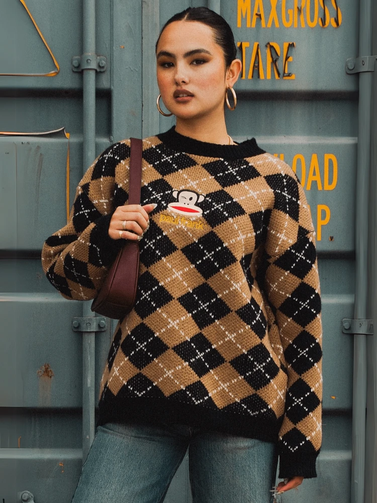 Argyle Embroidered Jumper