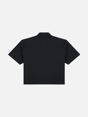 Cropped Short-Sleeve Work Shirt