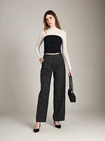 Pinstripe Jullian Pleated Wide Trouser