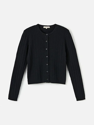 Cable Rib Raquel Crew Neck Cardi