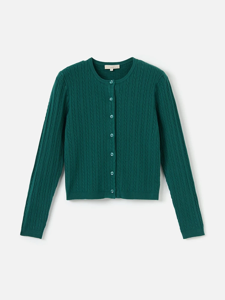 Cable Rib Raquel Crew Neck Cardi
