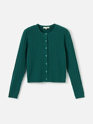 Cable Rib Raquel Crew Neck Cardi