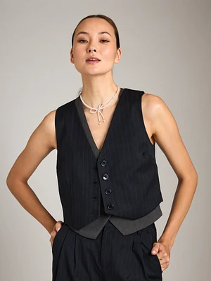 Pinstripe Casey Vest