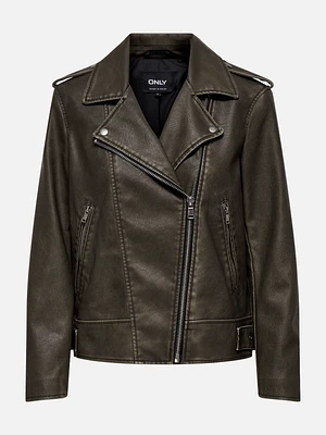 Numa Faux Leather Biker Jacket