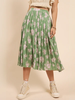 Rainy Days Pleated Midi Skirt