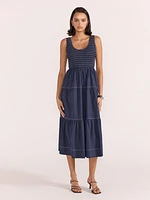 Asta Shirred Midi Dress