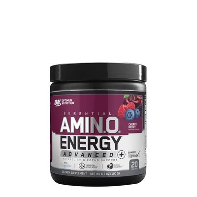 Optimum Nutrition Essential Amin.o. Energy Advanced Plus Metabolism and Focus Support - Cherry Berry - 6.7 Oz