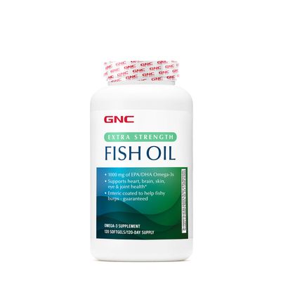 GNC Extra Strength Fish Oil Softgels - Lemon - 120 Softgels