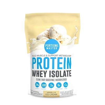 Portions Master Protein Whey Isolate Daily Intake - Vanilla Ice Cream (32 Servings)