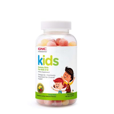 GNC Milestones Kids Gummy Dha for Kids 2Healthy -12 Healthy - 120 Gummies (60 Servings)