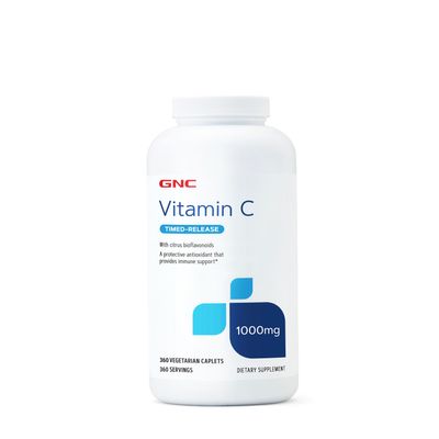 GNC Vitamin C 1000 Mg Healthy - 360 Vegetarian Caplets (360 Servings)