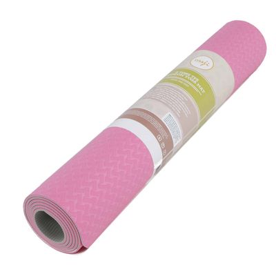 Maji Sports 2 Tone Tpe Yoga Mat - Fabric Pink/gray - 1 Item