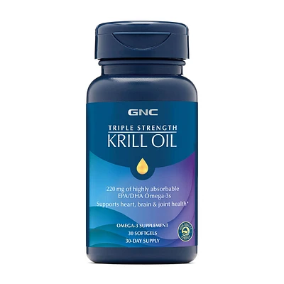 GNC Triple Strength Krill Oil - 30 Softgels (30 Servings)