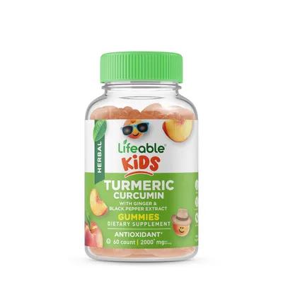 Lifeable Kids Herbal Turmeric Curcumin 2000Mg Vegan - 60 Gummies (60 Servings)