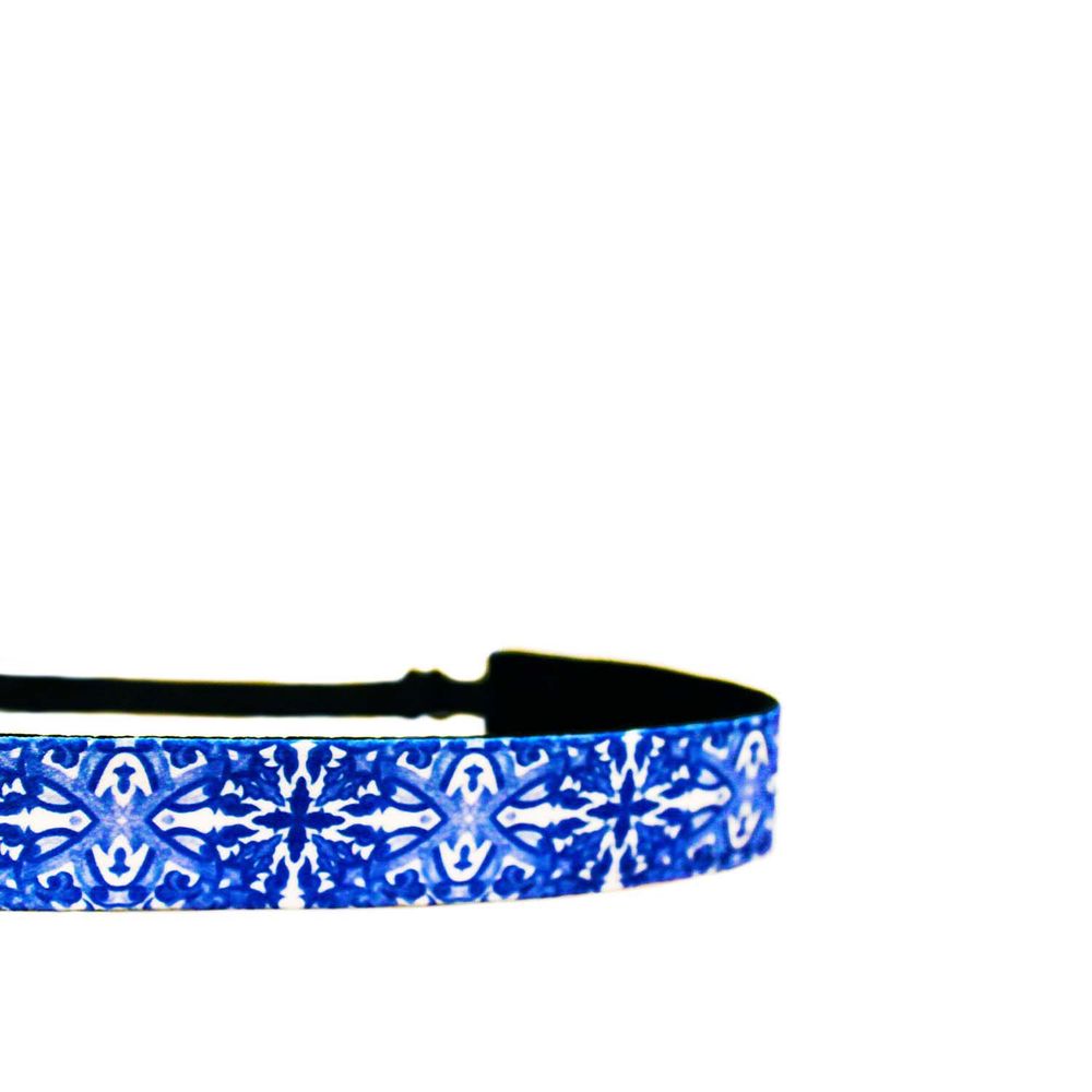 Mavi Bandz Print Adjustable Headband - Mediterranean Blues - 1