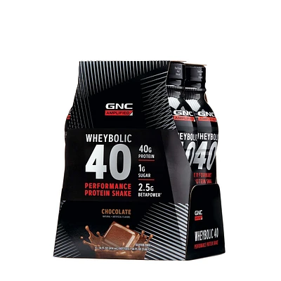 GNC AMP Whey Proteinbolic 40 - Chocolate 14Oz. (4 Bottles)